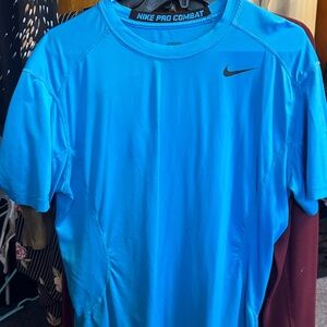 Nike Pro Combat Electric Blue Tee